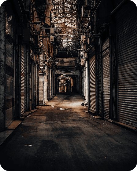 Dark urban alley